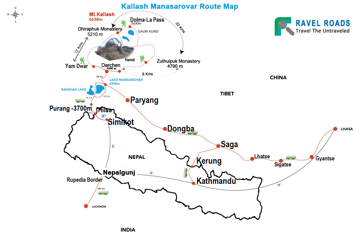 Kailash Manasarovar Tour Map